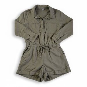 Aerie Khaki Green Utility Romper Womens Medium